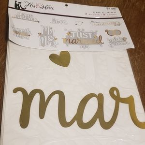 Wedding car window decals